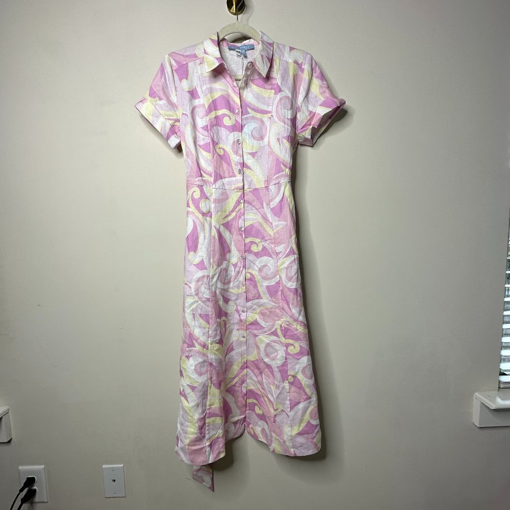 NEW Hill House The Lily Dress Candy Kaleidoscope Belted Midi Dress XXS - Picture 4 of 11